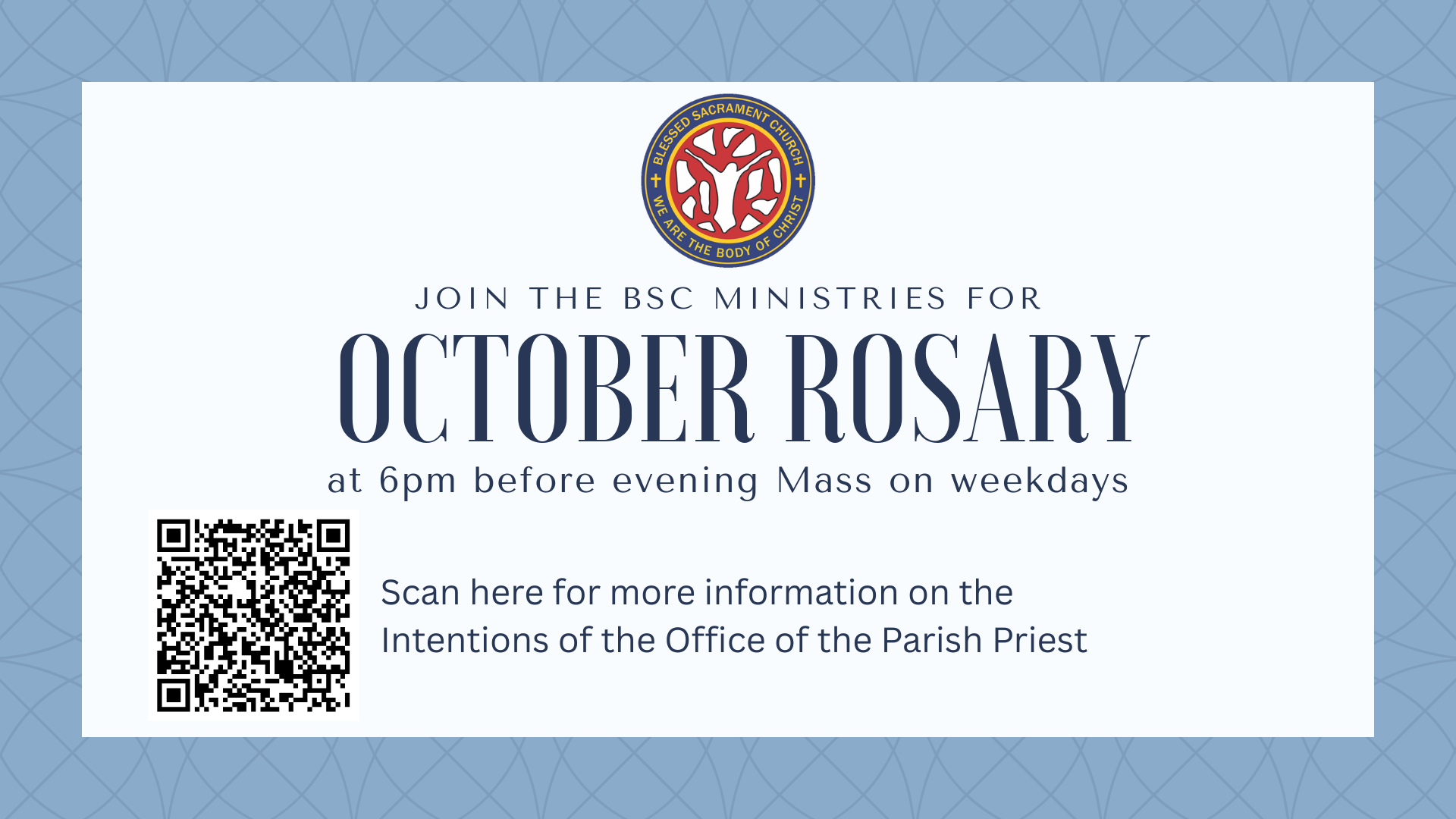 Join Us for Weekday Evening Rosary in October